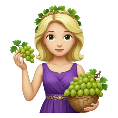 purple dress ancient greek blonde woman  with grape sticker