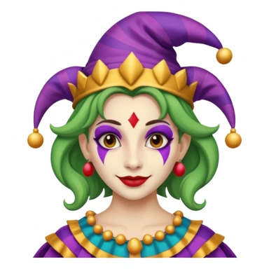 Jester female, black and white sticker