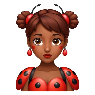 A girl in a ladybug costume with bug earrings sticker