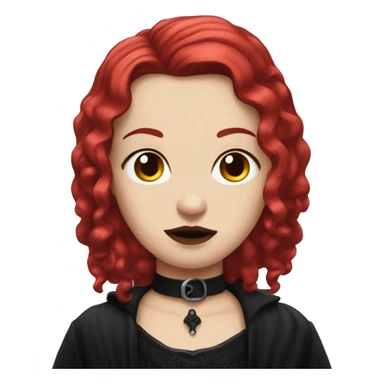 cherry-red-haired goth sticker