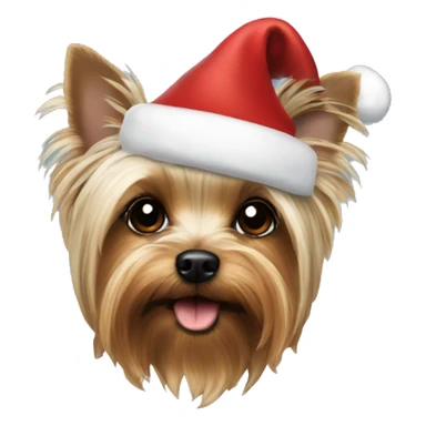Yorkie with a Santa hat sticker