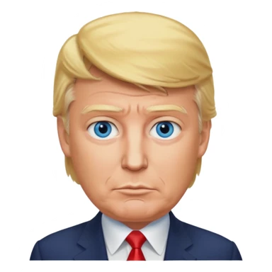 Donald Trump with blue eyes, blonde hair sticker