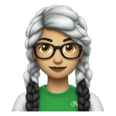Mia Khalifa black braid white tshirt green sleeves slytherin logo sticker