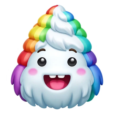 rainbow inflatable bouncy yeti poop head sticker