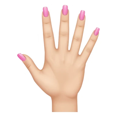 female emoji hand with pink fingernails making an “L” with index finger and thumb sticker