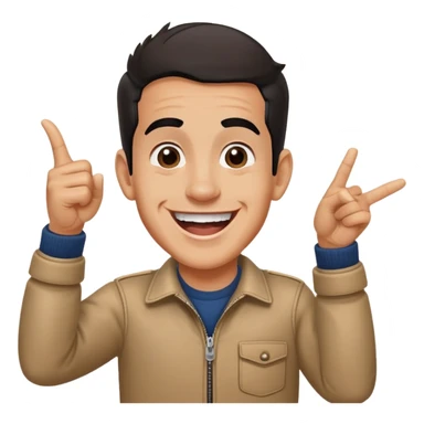 Marc Márquez señalando hacia arriba y riendose sticker