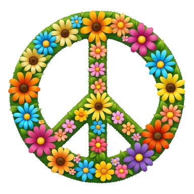 Hippie peace sign flowers  sticker