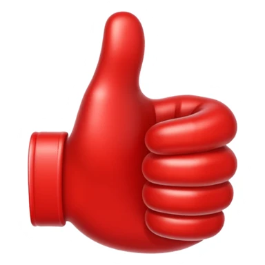 thumbs up emoji, positive and clear, apple style sticker