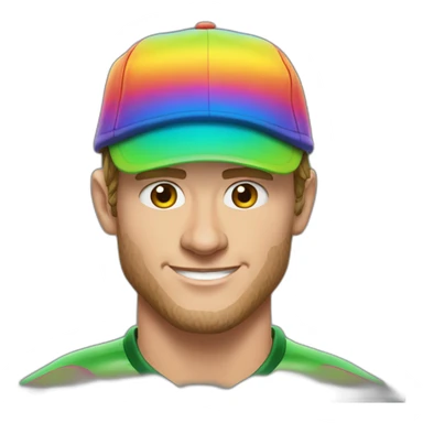 Jonathan Toews as rainbow beach bum sticker