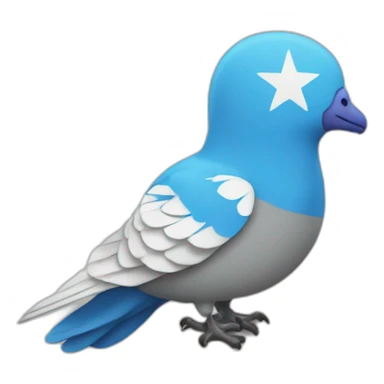 Un drapeau avec un pigeon sticker