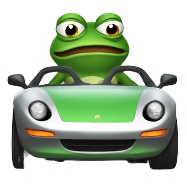 pepe the frog in a sports car sticker