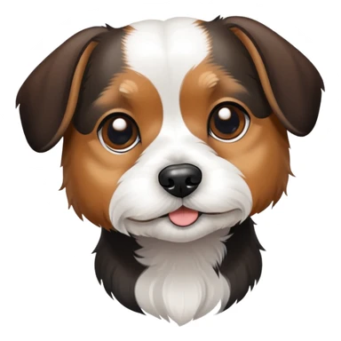 Dachshund and shih tzu mix black white and brown short hair sticker