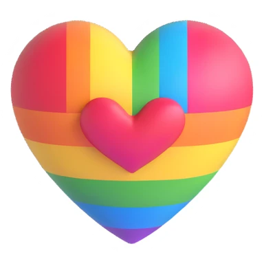 heart emoji with rainbow pride flag colors sticker