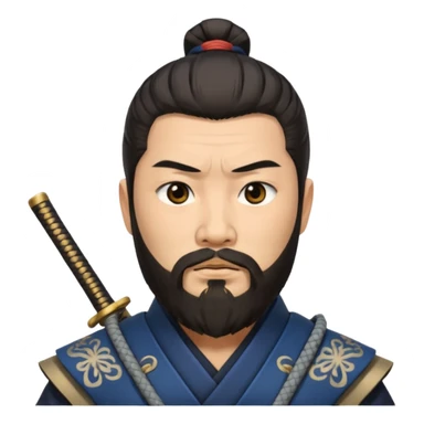 samurai with full beard sticker