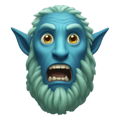 surprised stunned, firbolg spectral giant blue sticker