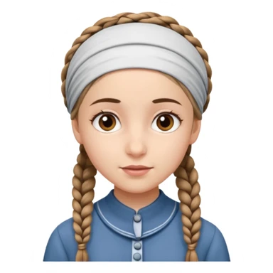 young modest jewish girl braids sticker