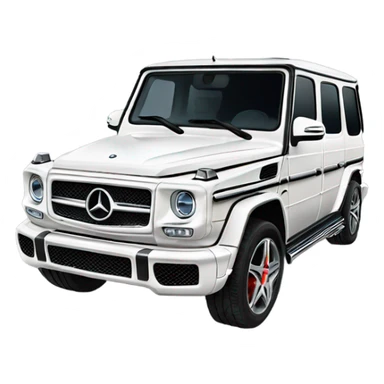 White Mercedes gwagon back sticker