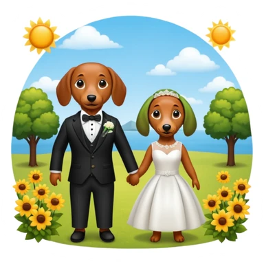 A dachshund wedding  sticker