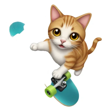 Cat fly on a skateboard  sticker