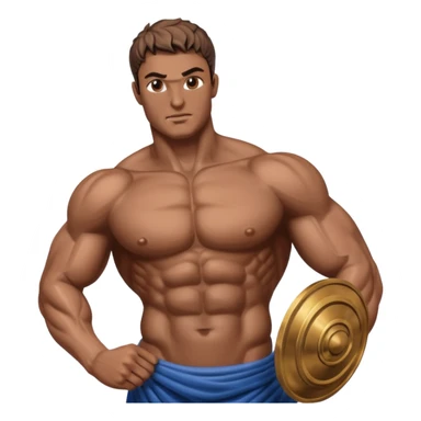 create a  upper body of muscular men greek statue in full chrome sticker