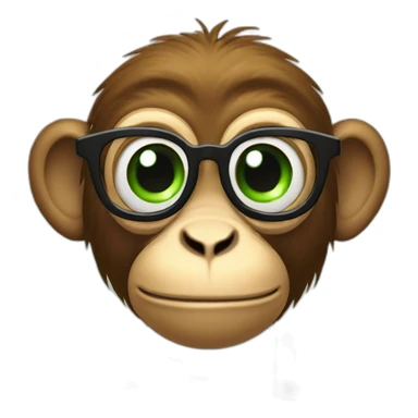 Monkey with green eyes and specs on cycle sticker