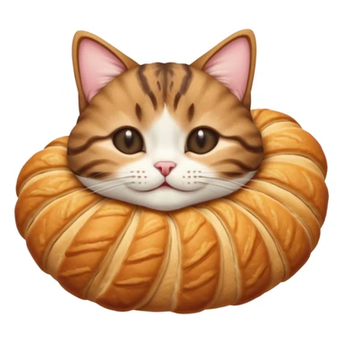 dark brown tabby and white cat in croissant position upside down with eyes closed sticker