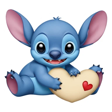 Stitch abrazando cojín que ponga "Carol" sticker