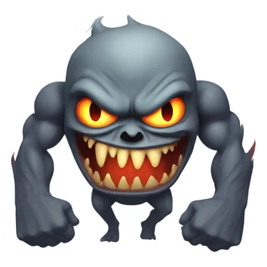 A very scary human Monster with Big muscle arms and flaming eyes  sticker