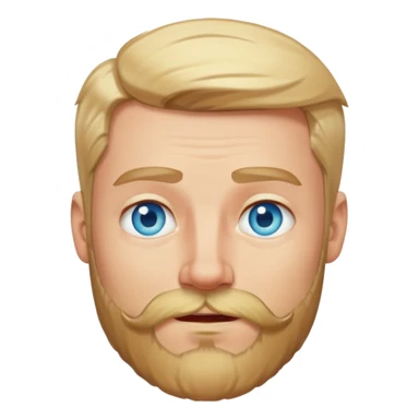 blond man with beard and eyes squinting sticker