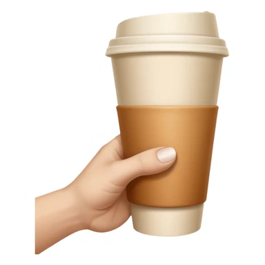 A emoji, ultra-clean and high-resolution, showing a single hand extended forward holding a paper cup, inspired by Michelangelo’s “Creation of Adam”. sticker