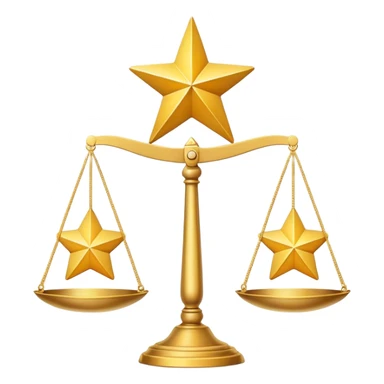 A scale balancing one big star on one side and two smaller stars on the other side sticker