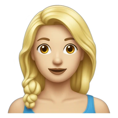 Lächelnde blonde Frau im blauen Badeanzug sticker