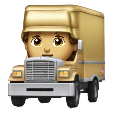 Side view of 1976 very very long 40 foot long mail delivery truck shaped like Princess Leia in gold outfit shaped truck sticker