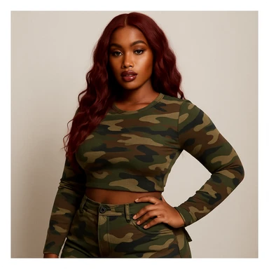 redbone baddie in camo sticker