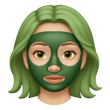 girl with clay face mask on sticker