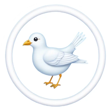 ma to być biały ptaszek na niebieskim tle w kaształcie koła sticker