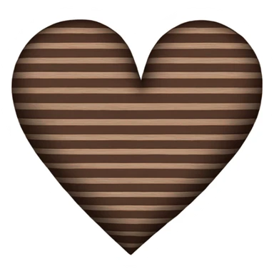 Brown pinstripe heart sticker