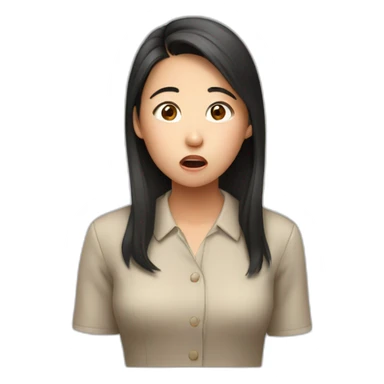 asian girl shocked sticker