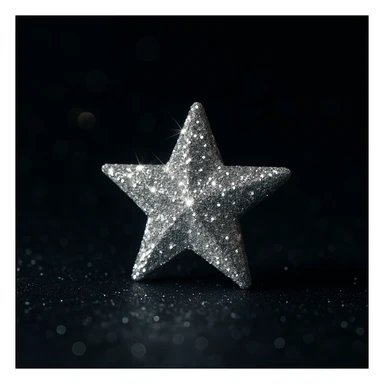 small silver glitter star, glamorous and stylish sticker