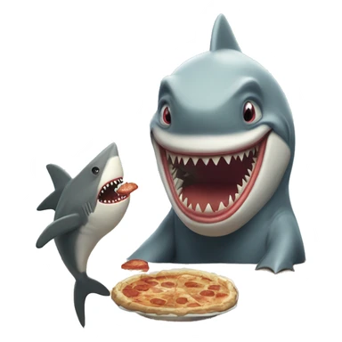 a sad clown shark eating a bortsch with choptick sticker