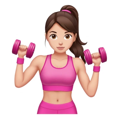 gym girl brunette hair wearing pink sticker