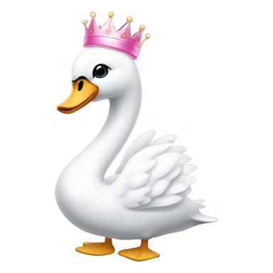 swan with a pink bow and crown coquette sticker