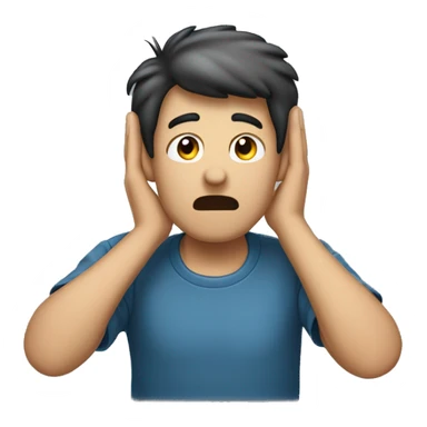 A person who is trying to hear what is being said to him, so he decides to put his hand behind his ear to help him hear. sticker
