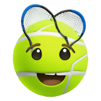 Tennis ball with face And small hands And short legs sticker