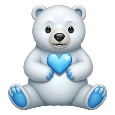 🩵🐻‍❄️ crea un oso que este de pie y que tenga el corazon azul sticker