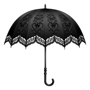 heart with gothic black lace umbrella sticker