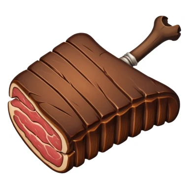 a single smoked beef rib thinner with the bone sticker
