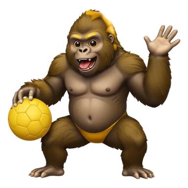 Gorilla with yellow kickball sticker