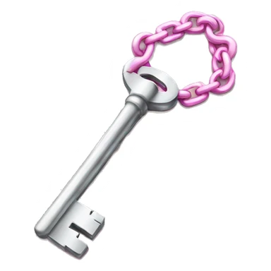Silver Keys with pink chain sticker