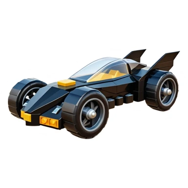  the animated series aerodynamic Lego futuristic Batmobile loosely based on 1936 school bus (flat long straight faceted mechanical body) stealthy town hot rod desert dirt racing buggy  sticker